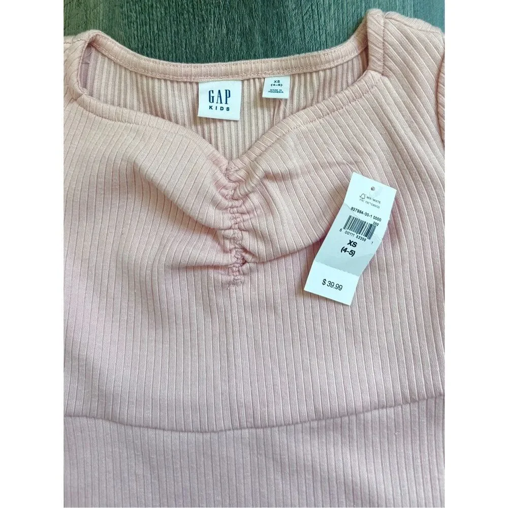GAP Girls Dress Pink Ribbed Long Sleeve NEW XS 4-5
